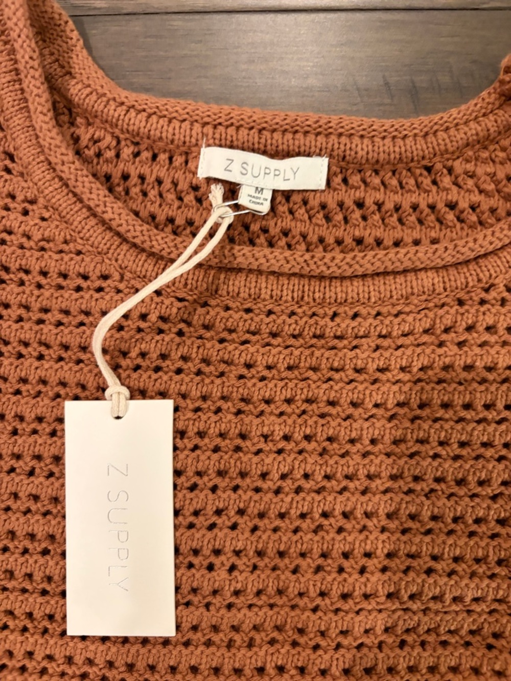 New With Tags Z Supply cropped Cotton Sweater Sz M - Picture 3 of 8